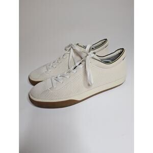 Rothy’s The Lace Up Shoes Size 10 Blonde Ivory Knit Comfort Sneaker No Insole